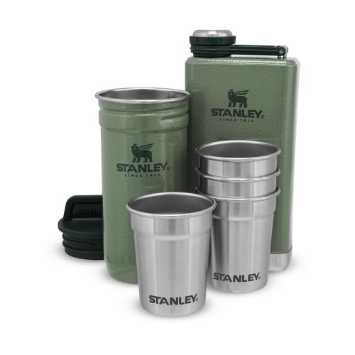 STANLEY set placatka 250ml + 4 panáky zelená