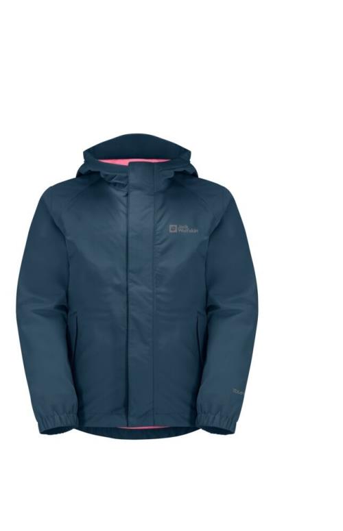 Jack Wolfskin Tucan K dark sea, 116 Detská bunda na zips