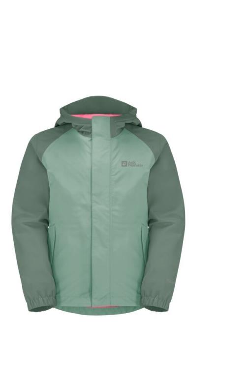 Jack Wolfskin Tucan K granite green, 140 Detská bunda na zips