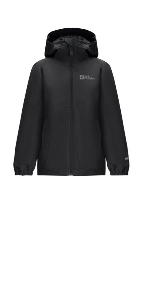 Jack Wolfskin Flaze K black, 140 Detská bunda na zips