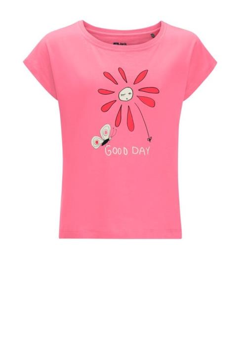Jack Wolfskin Good Day T G pink lemonade, 176 Detské bavlnené tričko