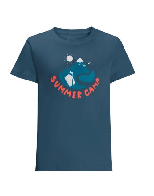 Jack Wolfskin Summer Camp T K dark sea, 140 Detské funkčné tričko