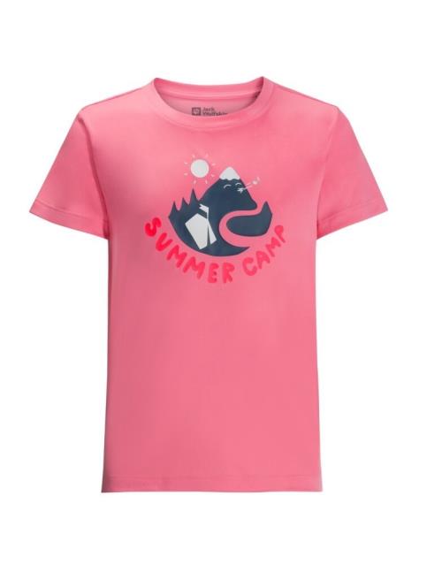 Jack Wolfskin Summer Camp T K pink lemonade, 128 Detské funkčné tričko