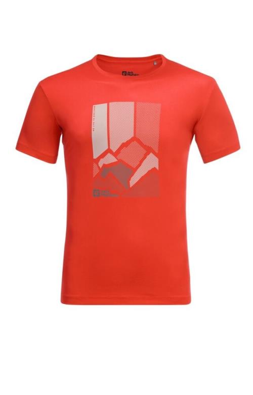 Jack Wolfskin Pánske funkčné tričko Peak Graphic T M strong red, S