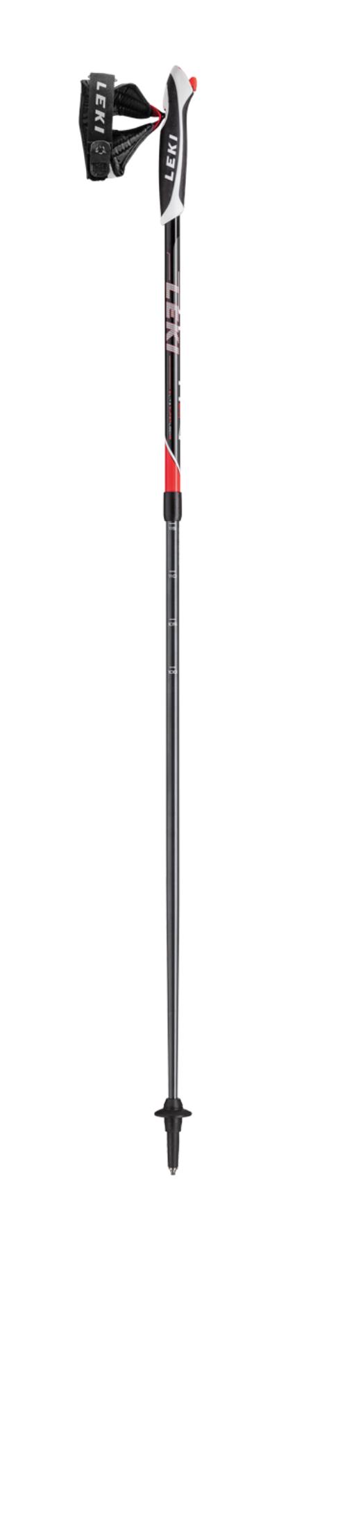 Leki Spin čierna/biela/fluorescentne červená Trekové paličky nordicwalking