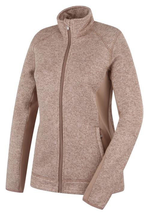 Husky Alan L beige, L Dámsky fleecový sveter na zips
