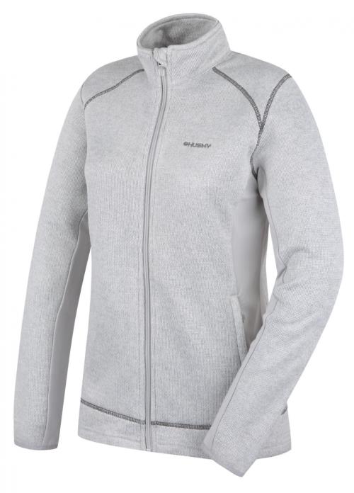 Husky Alan L light grey, L Dámsky fleecový sveter na zips