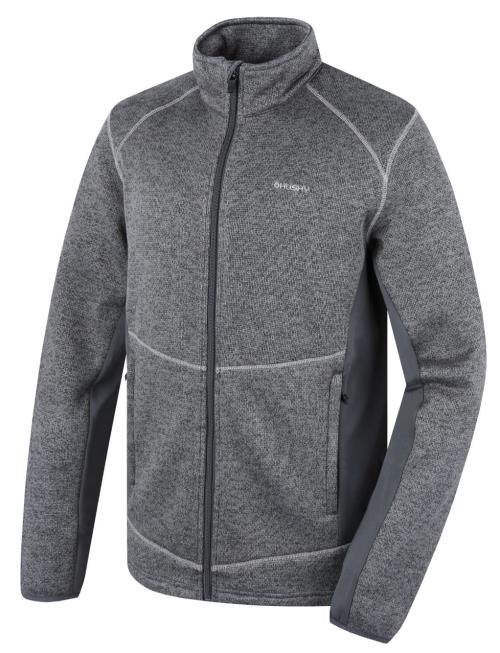 Husky Alan M dark grey, S Pánsky fleecový sveter na zips
