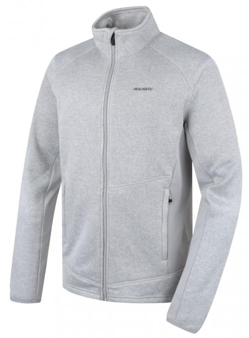 Husky Alan M light grey, S Pánsky fleecový sveter na zips