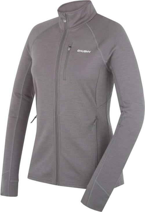 Husky Alou L grey green, L Dámska mikina z merino vlny