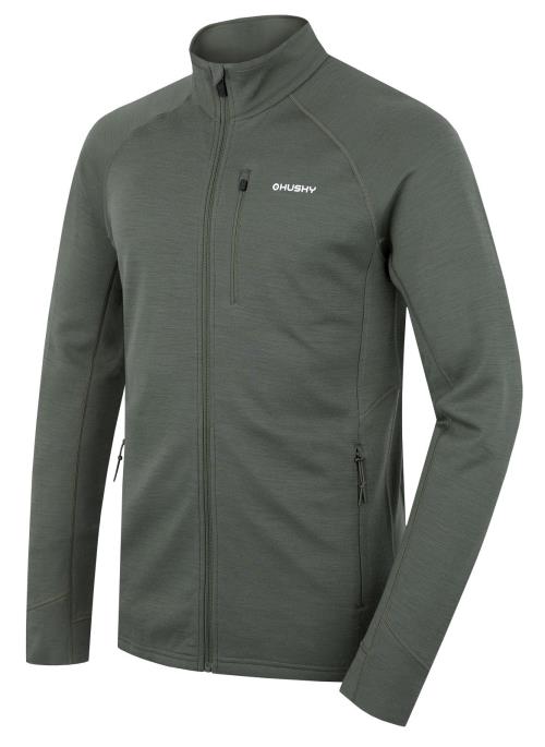 Husky Alou M khaki, L Pánska mikina z merino vlny