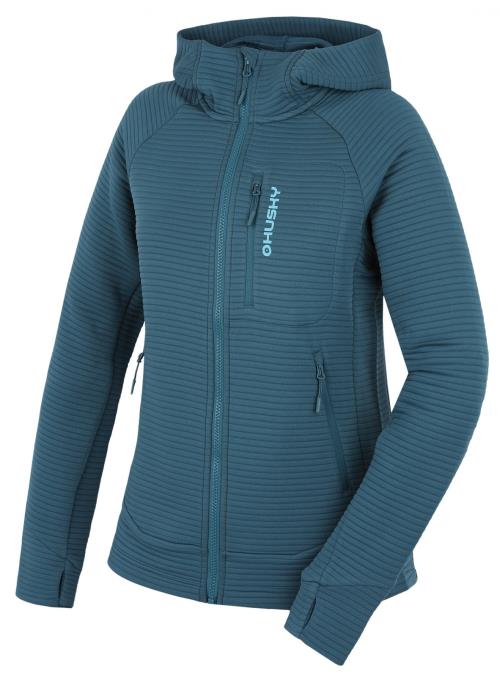 Husky Anara L turquoise, XXL Dámska mikina s kapucňou