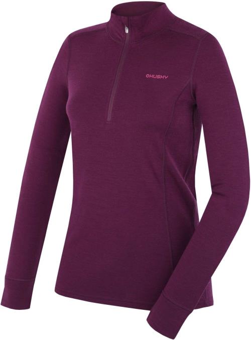 Husky Aron Zips L deep magenta, XL Dámska merino mikina