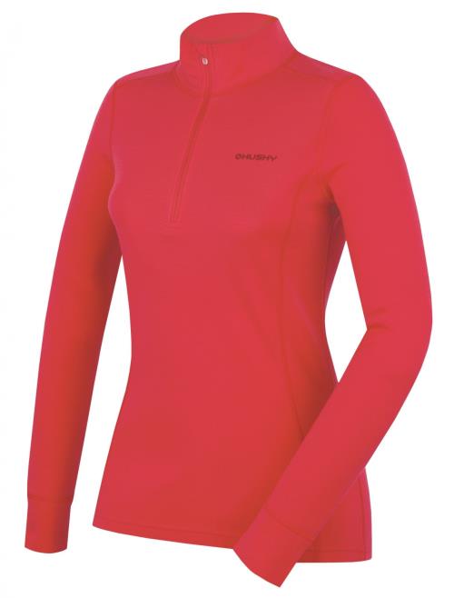 Husky Aron zips L pink, XL Dámska merino mikina