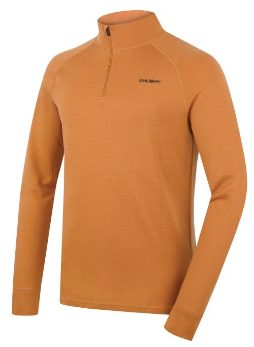 Husky Aron zips M mustard, L Pánska merino mikina