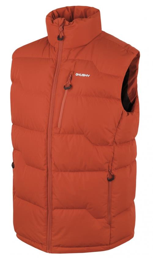 Husky Deep M dark orange, L Pánska páperová vesta na zips