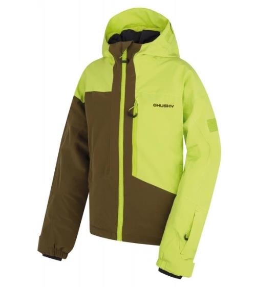 Husky Gomez Kids br. green/dk. khaki, 140 Detská ski bunda