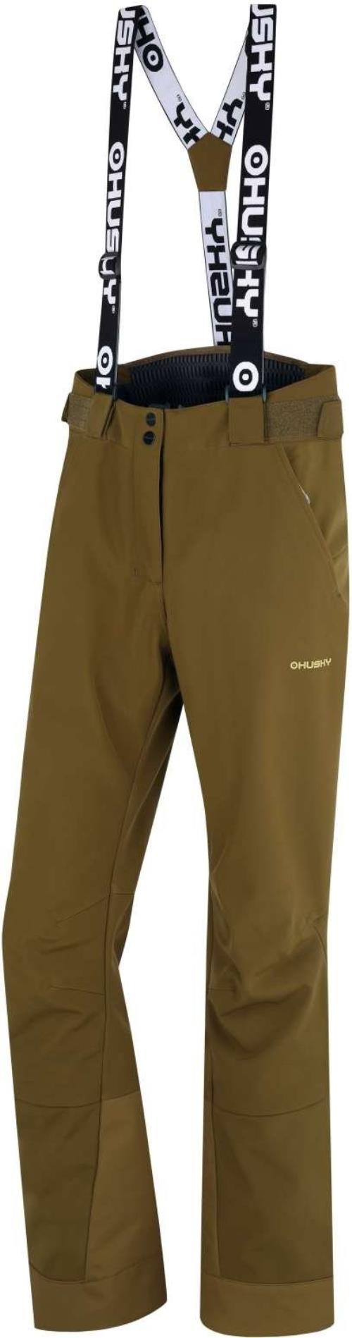 Husky Galti L dk. khaki, L Dámske lyžiarske nohavice