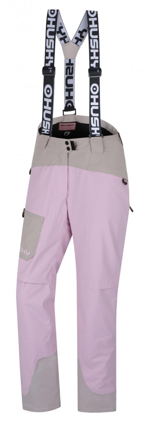 Husky Glad L pink/beige, L Dámske lyžiarske nohavice