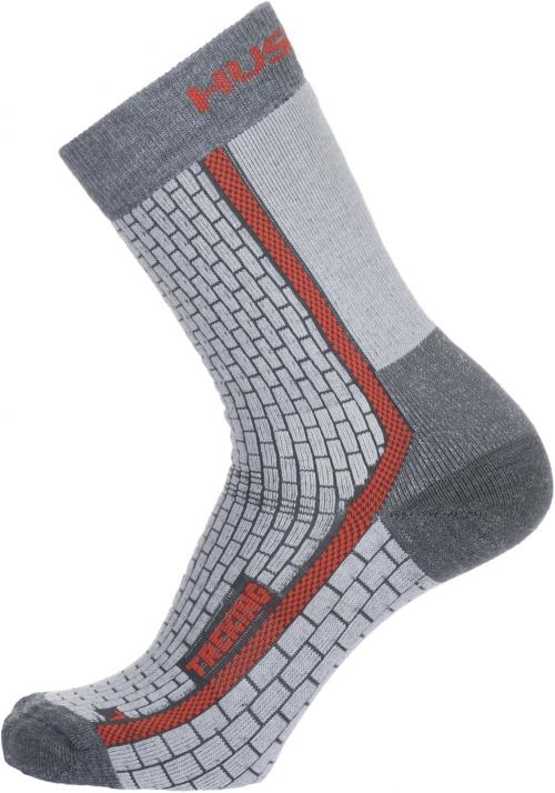 Husky Treking šedá/červená, XL(45-48) Ponožky