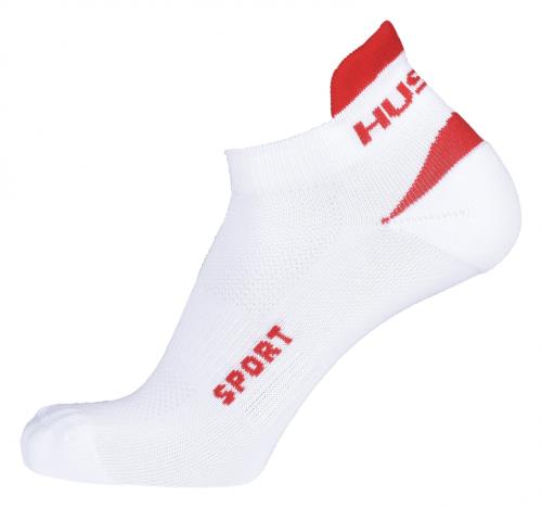Husky Šport biela/červená, L(41-44) Ponožky