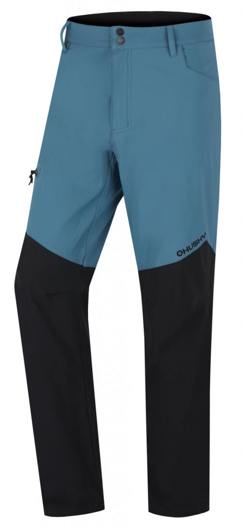Husky Kavia M turquoise/black, M Pánske softshellové nohavice