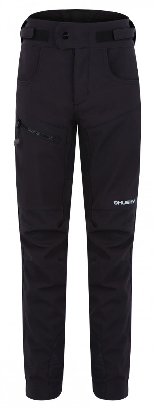 Husky Keson K black, 152 Detské softshell nohavice