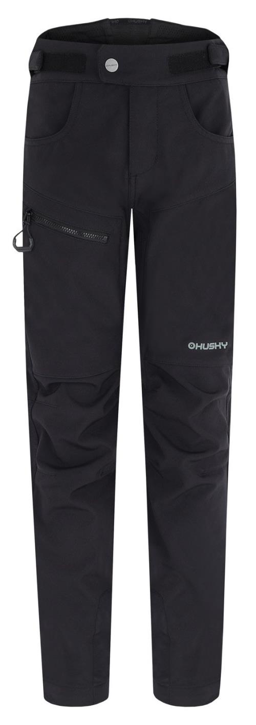 Husky Keson K black, 152 Detské softshellové nohavice