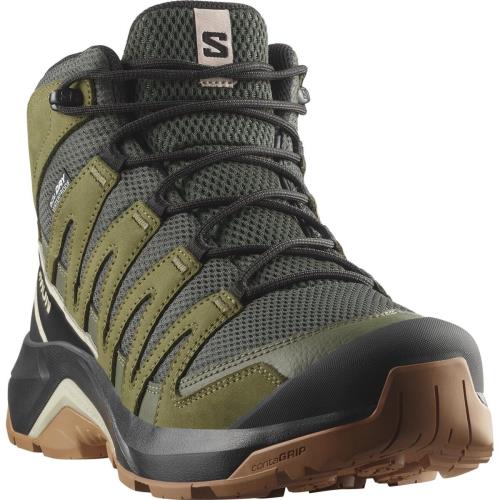 Salomon X-ADVENTURE RECON MID GTX Peat/Maritni Olive/Oxford Tan, 42 Pánske turistické topánky