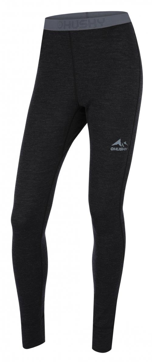 Husky Merea L black, S Merino termoprádlo nohavice