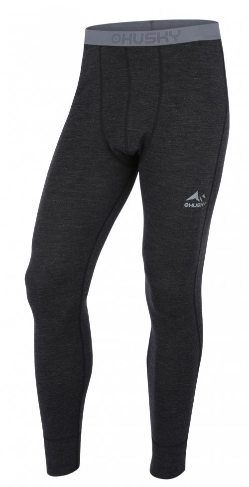 Husky Merea M black, L Merino termoprádlo nohavice