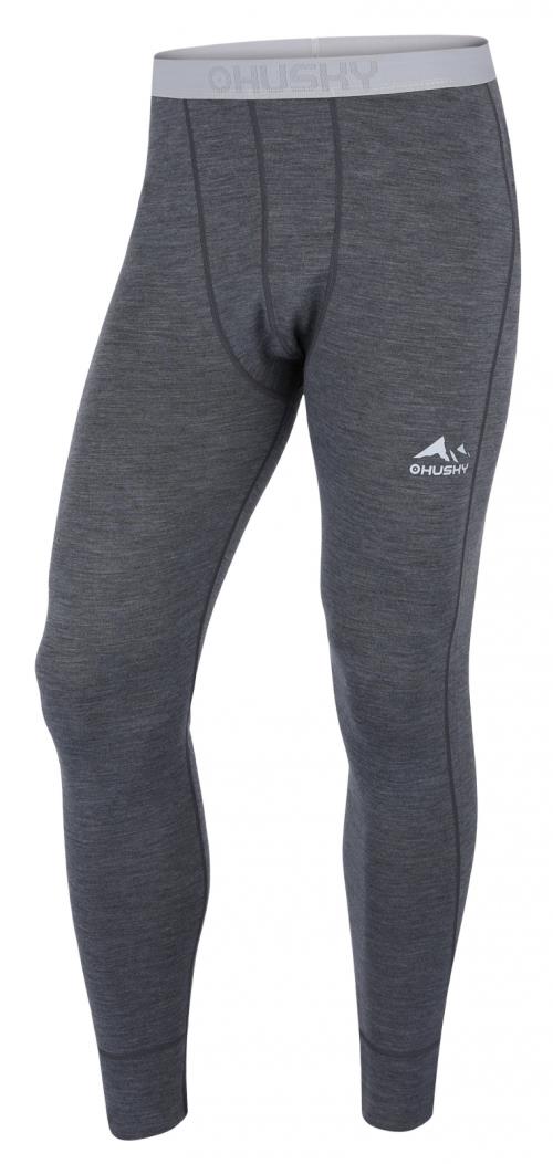 Husky Merea M dark grey/light grey, M Merino termoprádlo nohavice