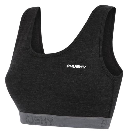 Husky Mebra L black, L Merino termoprádlo Podprsenka