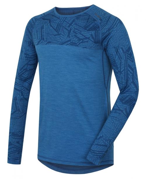Husky Pánske tričko s dlhým rukávom tm. modrá, XXL Merino termoprádlo