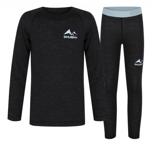 Husky Merbo K black, 140 Detské merino termoprádlo