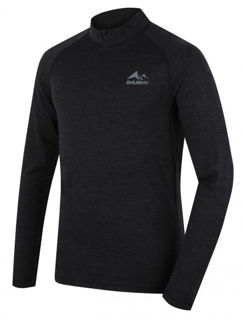 Husky Merow zips M black, XXL Merino termoprádlo tričko