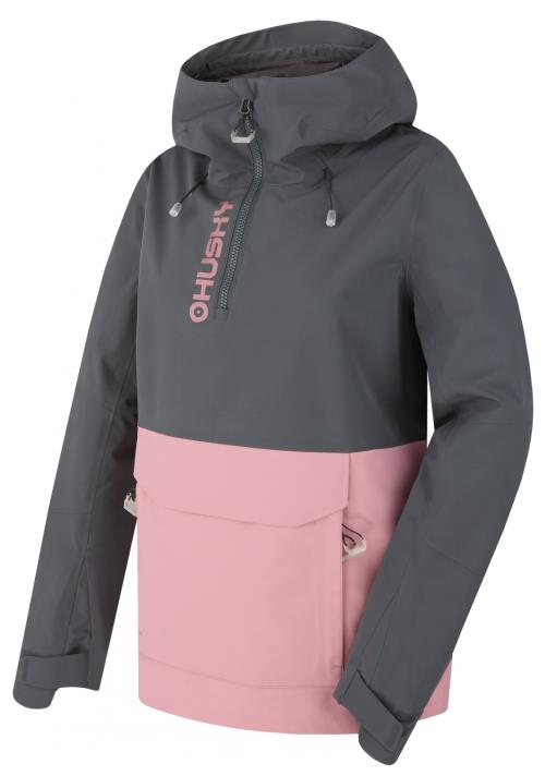Husky Nabbi L dk. grey/pink, XS Dámska outdoorová bunda