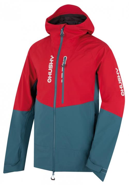 Husky Nicco M red/turquoise, XXXL Pánska hardshell bunda