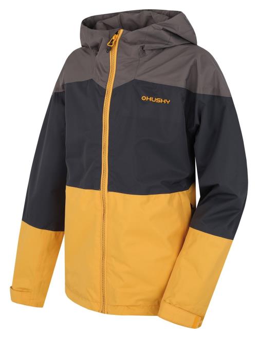 Husky Nicker K tm. šedá/sv. horčicová, 134 Detská hardshell bunda