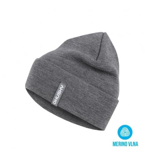 Husky Merhat 1 grey, L-XL Pánska merino čiapka