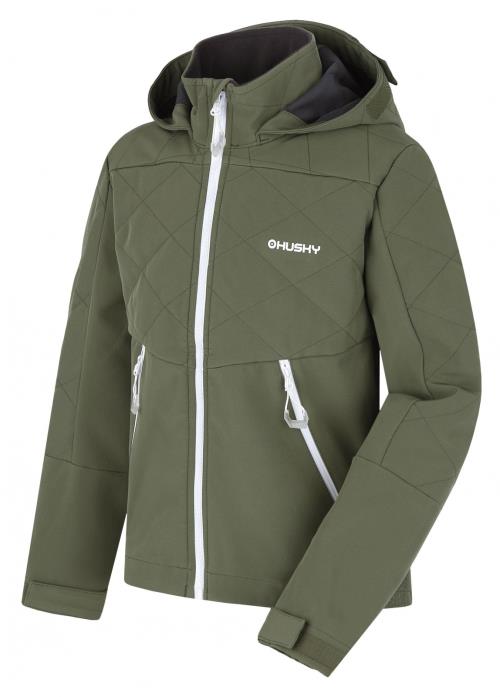 Husky Salex K khaki, 122 Detská softshellová bunda