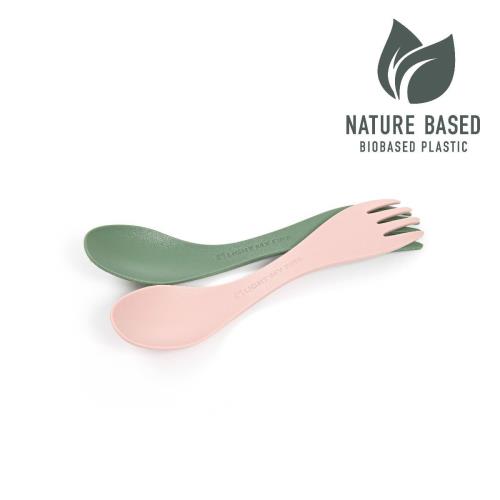 Light my fire Spork little BIO 2-pack sandygreen/dustypink Cestovný príbor