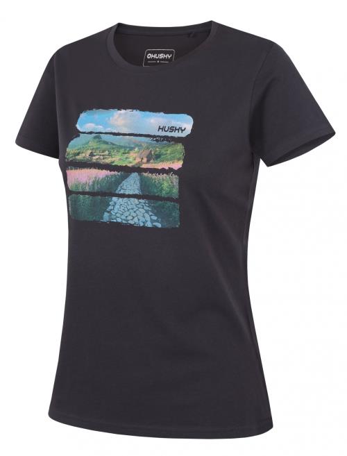 Husky Tee Flo L dark grey, M Dámske bavlnené tričko