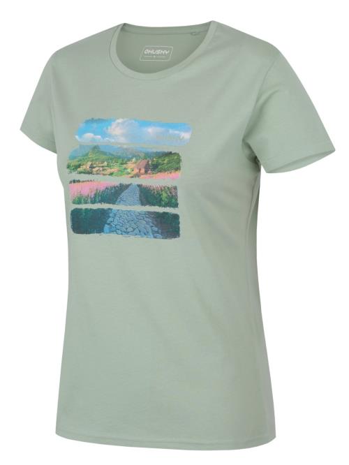 Husky Tee Flo L light green, XL Dámske bavlnené tričko