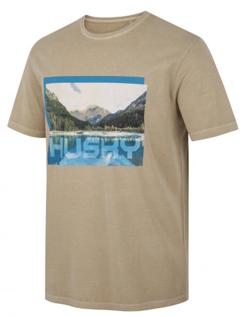 Husky Tee Lake M beige, L Pánske bavlnené tričko