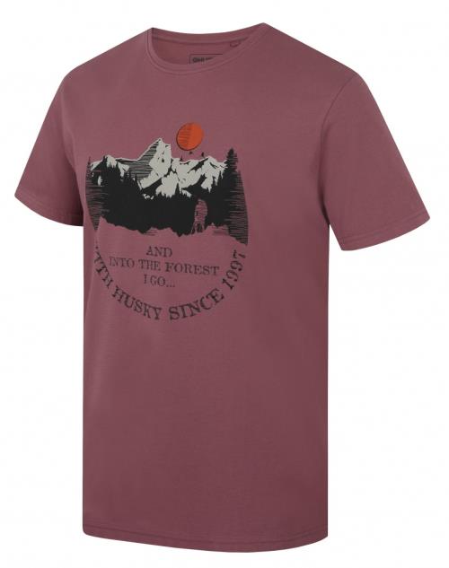 Husky Tee Moon M dark bordo, XXXL Pánske bavlnené tričko