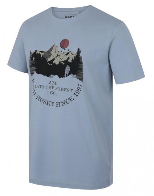 Husky Tee Moon M light blue, XL Pánske bavlnené tričko