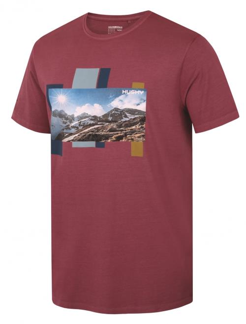 Husky Tee Skyline M bordo, XL Pánske bavlnené tričko