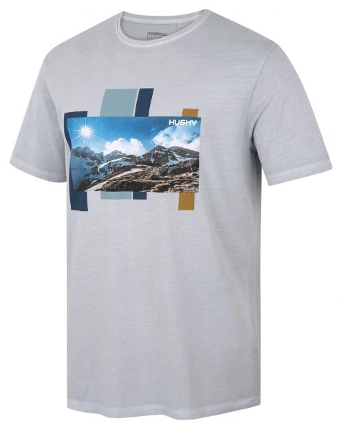 Husky Tee Skyline M light grey, S Pánske bavlnené tričko