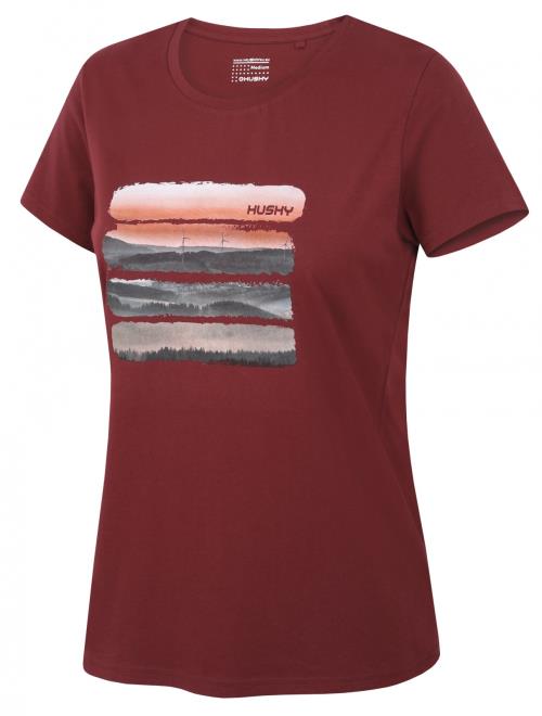 Husky Tee Vane L bordo, XS Dámske bavlnené tričko